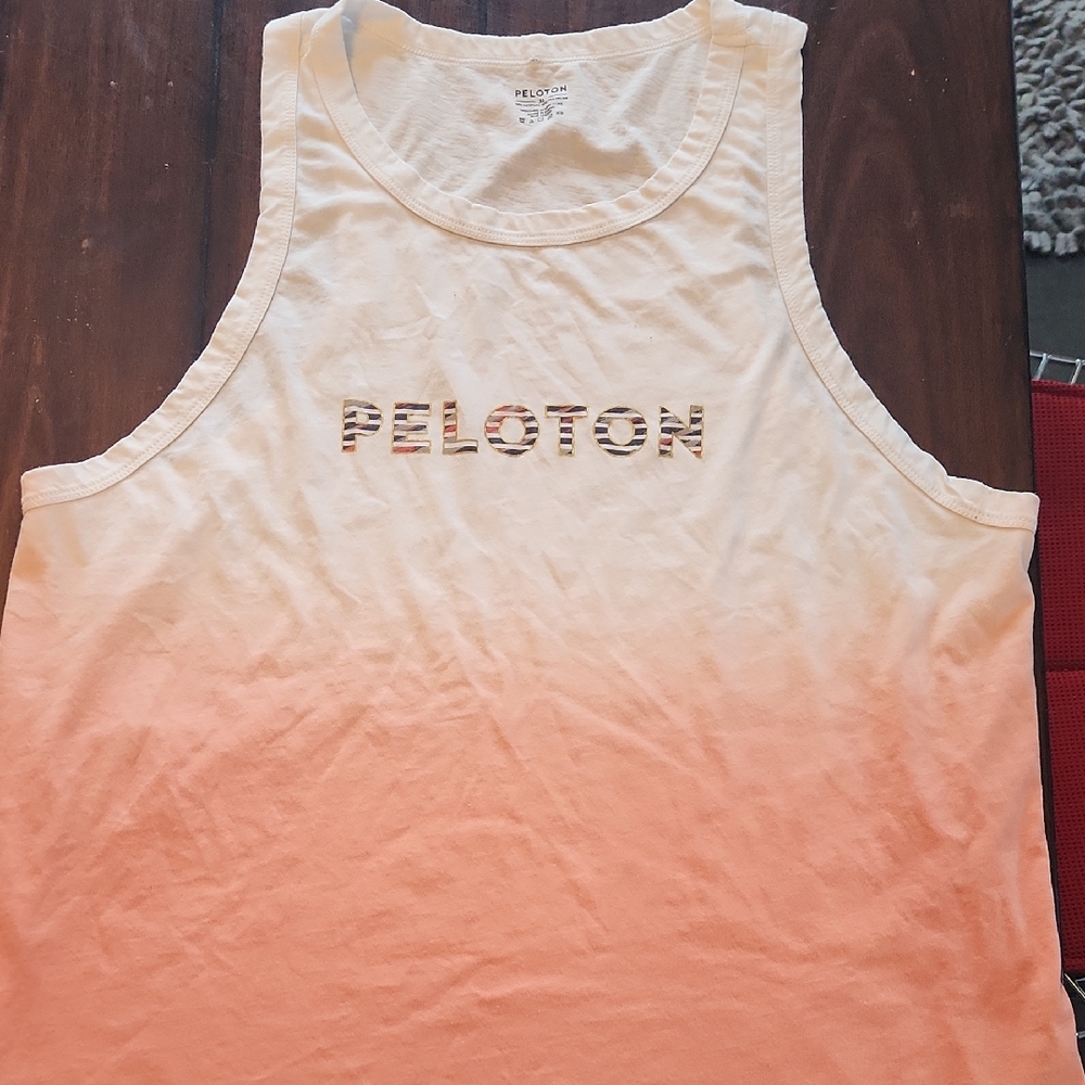 Peloton Peach and White Gradient Tank Top
